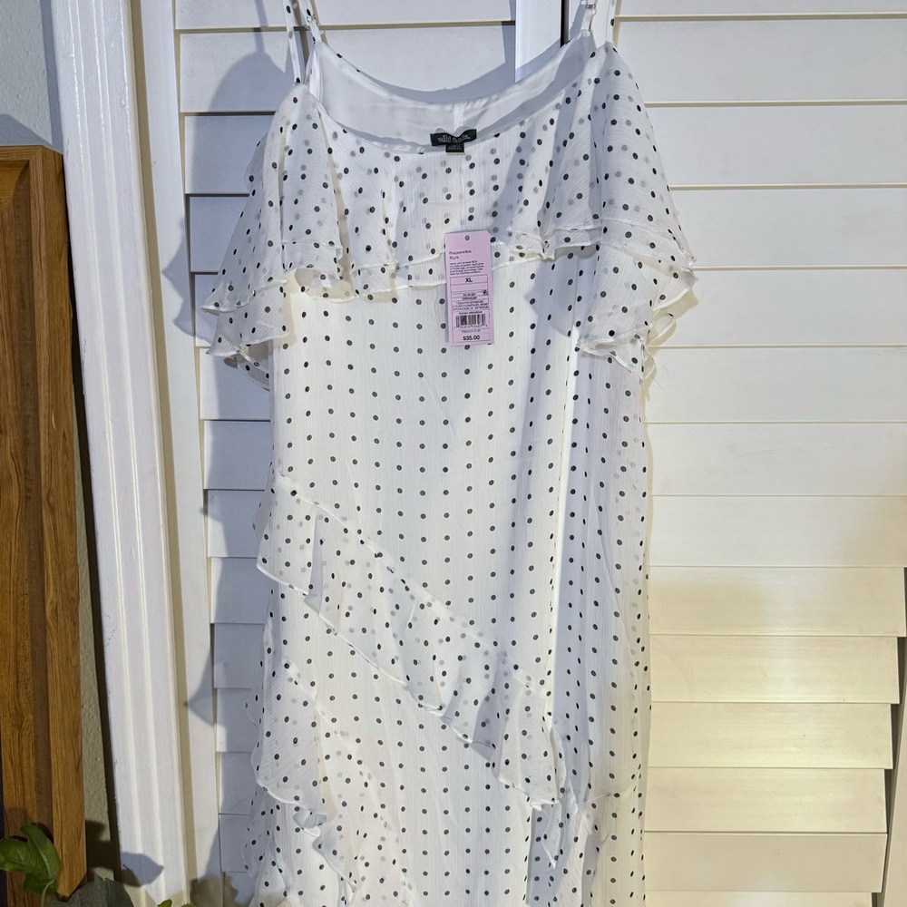 Wild Fable Black and White Midi Dress